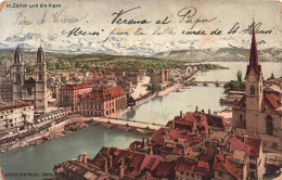 SUISSE - Zürich Und Die Alpen - KARTEN-CENTRALEN, ZÜRICH - Carte Postale Ancienne - Zürich