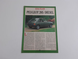 Peugeot 205 Diesel - Coupure De Presse Automobile - Voitures