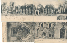 3 Cartes Ruines Abbaye Villers La Ville 1905/08 - Une Double Carte Détachée. - Villers-la-Ville