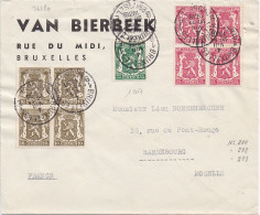 36120# TYPE PETIT SCEAU DE L'ETAT LETTRE Obl BRUXELLES 1B BRUSSEL 1E 1936 SARREBOURG MOSELLE - 1935-1949 Piccolo Sigillo Dello Stato