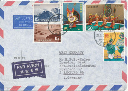 Japan Air Mail Cover Sent To Germany 23-2-1972 With A Lot Of Stamps - Corréo Aéreo