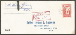 1960 Better Homes & Gardens Registered Cover 25c Chemical CDS Edmonton Sub No 15 Alberta - Histoire Postale