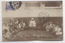 TUNISIE 15C AU RECTO CARTE ECOLE INDIGENE TUNIS 1920 POUR OUBANGUI CHARI - Covers & Documents