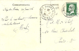 TIMBRE N° 172  -  PETAIN  -  TARIF DU 1 6 7   - 1928 -   GARE D'AIX LES BAINS  - CACHET MANUEL  RA 4 - Posttarife