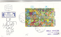 Israël - Lettre Recom De 1978 - Oblit Haifa - Fleurs - - Storia Postale
