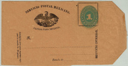 Mexiko / Mexico 1886, Ganzsache / Interior, Druckverschiebung / Pressure Shifted, Adler / Eagle - Mexico