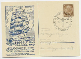 GERMANY ENTIER 3C REICH POSTKARTE SEEGELTUNG BOAT  BERLIN 15.6.1941 - Privat-Ganzsachen