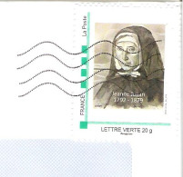 Jeanne Jugan Timbre Adhésif PHIL@POSTE Sur Enveloppe Religion Catholique Soeur - Used Stamps