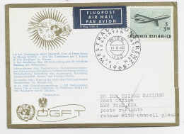 AUSTRIA POST KARTE AVION VEREINTEN 14.8.1968 TO USA NATIONS UNIES ONU - Brieven En Documenten