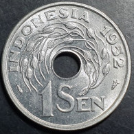Indonesia 1 Sen 1952 UNC Original Luster Low Mintage 100,000 Pcs Only Scarce - Indonesië