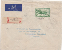 36138# POSTE AERIENNE N° 10 SEUL LETTRE RECOMMANDEE PAR AVION Obl BRUXELLES BRUSSEL 1947 SARREBOURG MOSELLE - Cartas & Documentos