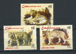 CUBA -  TIGRE  N°Yt 4812+4813+4814 Obl. - Usados