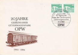 Germany DDR 1984 20 Jahre Gemeinsamer Güterwagenpark OPW Cottbus  21-05-1984 - Treinen
