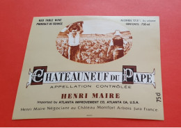 ETIQUETTE NEUVE / CHATEAUNEUF DU PAPE / THEME VENDANGES / IMPORT / HENRI MAIRE  CHATEAU MONTFORT A ARBOIS - Côtes Du Rhône