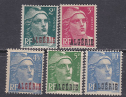 Algérie N° 237 / 41 X  Partie De Série : Type Marianne De Gandon, Les 5 Valeurs  Trace De Charnière Sinon TB - Unused Stamps