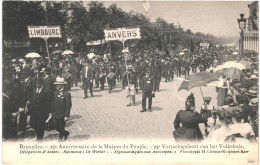 CPA Carte Postale Belgique Bruxelles 25me Anniversaire De La Maison Du Peuple Délégation D'Anvers VM78036 - Feesten En Evenementen