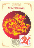 2024. Moldova,  2024 - Year Or The Dragon, Maxicard, Mint/** - Moldawien (Moldau)