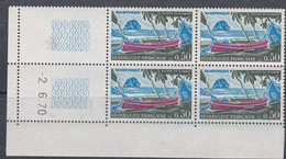 France N° 1644 XX  Martinique En Bloc De 4 Coin Daté Du 2 . 6 . 70 ; 2  Traits ; Sans Charnière, TB - 1970-1979