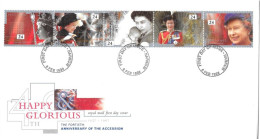 1992 Queen's Accession (2) Unaddressed FDC Tt - 1991-2000 Decimal Issues