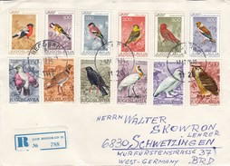 Yougoslavie - Lettre/Oiseaux Divers, Année 1968, Y.T. 1177/1182 Et Année 1972 Y.T. 1345/1350 - Brieven En Documenten