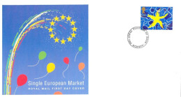 1992 Single Euro Market (2) Unaddressed FDC Tt - 1991-2000 Decimal Issues