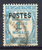 MONACO - Yv. N°150  (o)  1f  Taxe Surchargé  Cote 9,5 Euro BE  2 Scans - Gebraucht