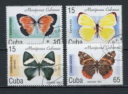 CUBA -  PAPILLONS  N°Yt 3622/3625 Obl. - Oblitérés