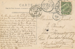 Cachet à Pont – Liège Départ 31 Aout 1907 – Vers Bruxelles - Autres & Non Classés