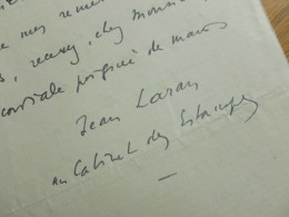 Jean LARAN (1876-1948) Historien. CABINET Des ESTAMPES. Directeur BIBLIOTHEQUE Bnf. AUTOGRAPHE - Personajes Historicos