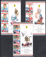 2005 San Marino, Omaggio Alla Ferrari, Piloti Campioni Del Mondo Con La Ferrari, N. 2025/2030, 6 Valori Con Descrizione  - Altri & Non Classificati