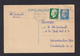 1953 - 12 F. Ganzsache (P 24B) Mit Zufrankatur Ab Monte Carlo Nach Kaiserslautern - Covers & Documents