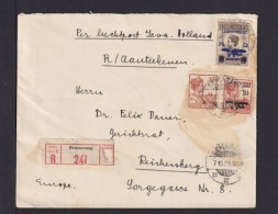 1929 - Mischfrankatur Mit Flugpost Auf Einschreib-Luftpostbrief Ab Semerang Nach Reichenberg - Niederländisch-Indien