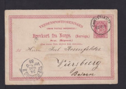 1888 - 10 Ö. Antwort-Ganzsache (P 18A) Ab Christiania Nach Würzburg - Cartas & Documentos