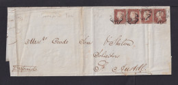 1842 - 1 P. Rot Waagerechter 4er-Streifen Auf Brief Ab Bodman  - Covers & Documents
