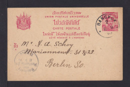 1899 - 4 A. Ganzsache Ab Bangkok Nach Berlin - Thaïlande