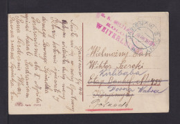 1916 - Karte Aus JASINOW Mit Zensurstempel Kolomea/Weiterleiten - 1. Weltkrieg