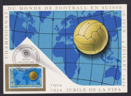 1954 - WM 40 Rp. Auf Maximumkarte Mit Sonderstempel "Lausanne Match D'Overture" - UEFA European Championship