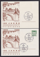 20 Pf. Privat Ganzsache "100 Jahre Vereins-Philatelie Heidelberg" - Wertstempel OHNE Farbe Gedruckt (nur Prägung)  - Private Postcards - Mint