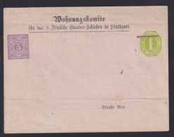 5 Pf. Privat Ganzsache Zum Bundesschiessen In Stuttgart - Ungebraucht - Postal  Stationery