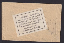 1929 - Aufkleber Vom Schiffsunglück Der Helmdaal Auf Brief Aus England Nach Finnland - 209 Stück Wurden Geborgen - Cartas & Documentos