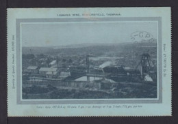 1902 - 2 P. Ganzsachenkartenbrief Tasmanien Mit Bild "Goldmine Beaconsfield" - Gebraucht - Minerales