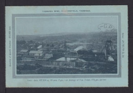 1902 - 2 P. Ganzsachenkartenbrief Tasmanien Mit Bild "Goldmine Beaconsfield" - Gebraucht - Minerals