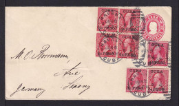 1900 - 2 C. Ganzsache Mit 7x 2 C. Überdruck Zufrankiert Ab Havana Nach Deutschland - Cartas & Documentos