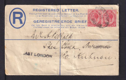 1918 - 4 P. Einschreib Ganzsache Ab EAST LONDON  - Covers & Documents