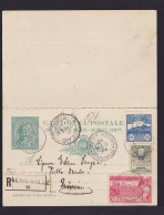 1914 - 15 C. Doppel-Ganzsache Als Einschreiben Mit 25 Espresso Ab Serravalle Nach Rimini - Covers & Documents