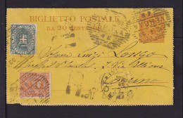 1892 - 20 C. Ganzsache Mit Zufrankatur Als Einschreiben Ab Verona Nach Torino - Entiers Postaux