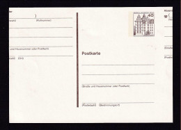40 Pf. Bauten Ganzsache VERSCHNITTEN - Teil Des Absendervordrucks Rechts Neben Wertstempel  - Postcards - Mint