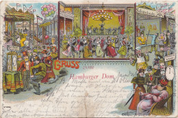 Gruss Vom Hamburger Dom - 8-12-1899 - Litho - Harburg