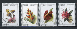 CUBA -  FLORE  N°Yt 3313+3314+3315+3317 Obl. - Oblitérés