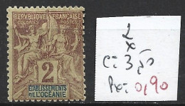 OCEANIE 2 * Côte 3.50 € - Neufs